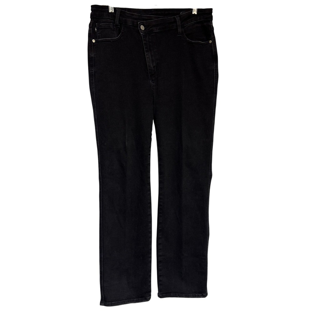 Judy Blue‎ Womens Black Dad Jeans Asymmetrical Waist Size 13 31